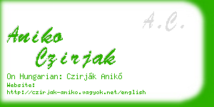 aniko czirjak business card